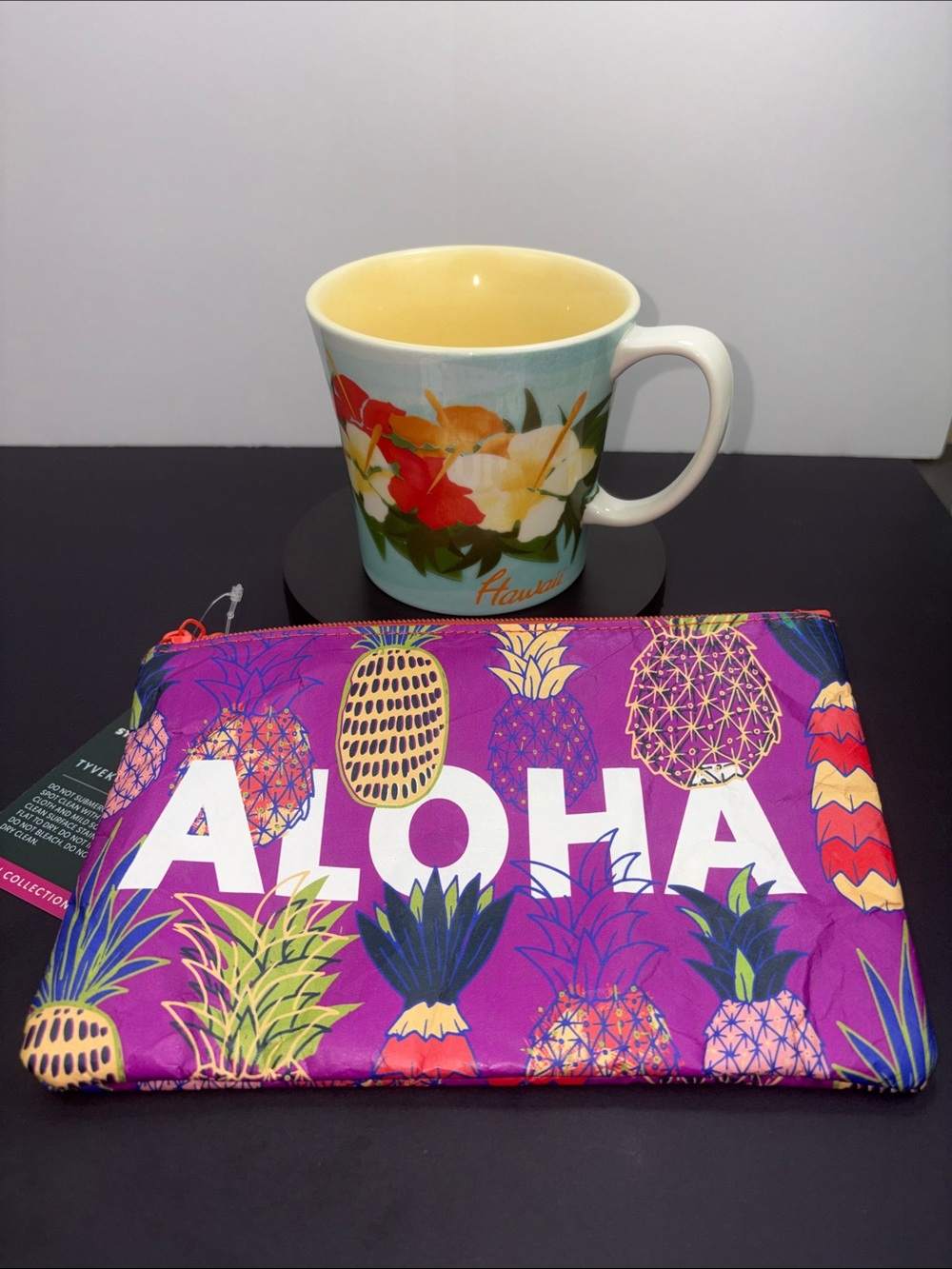 Starbucks Hawaii Mug And Purple Tyvek “Aloha” Pouch Set